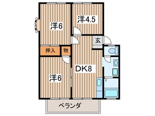 コ－ポやまゆりＡの物件間取画像